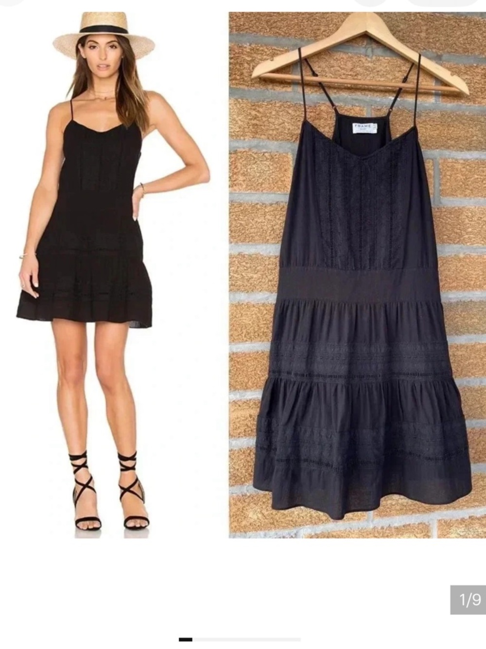 Frame Denim Le Lace Tank Dress Black Size Small - Picture 1 of 10